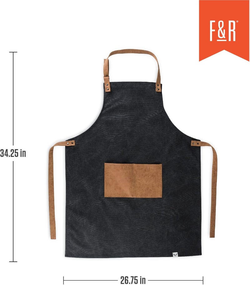 Foster & Rye Grilling Aprons for Men with Pocket, Canvas Cooking Aprons for Men with Adjustable Strap, Mens Chefs BBQ Apron - Image 3
